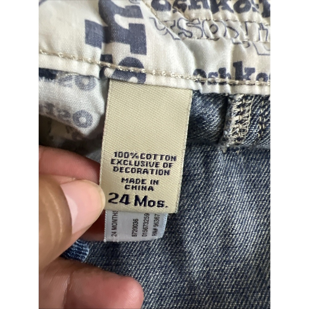Oshkosh Toddler Boys or Girls Blue Denim Bib Overalls (Size 24 Months) - Picture 9 of 13